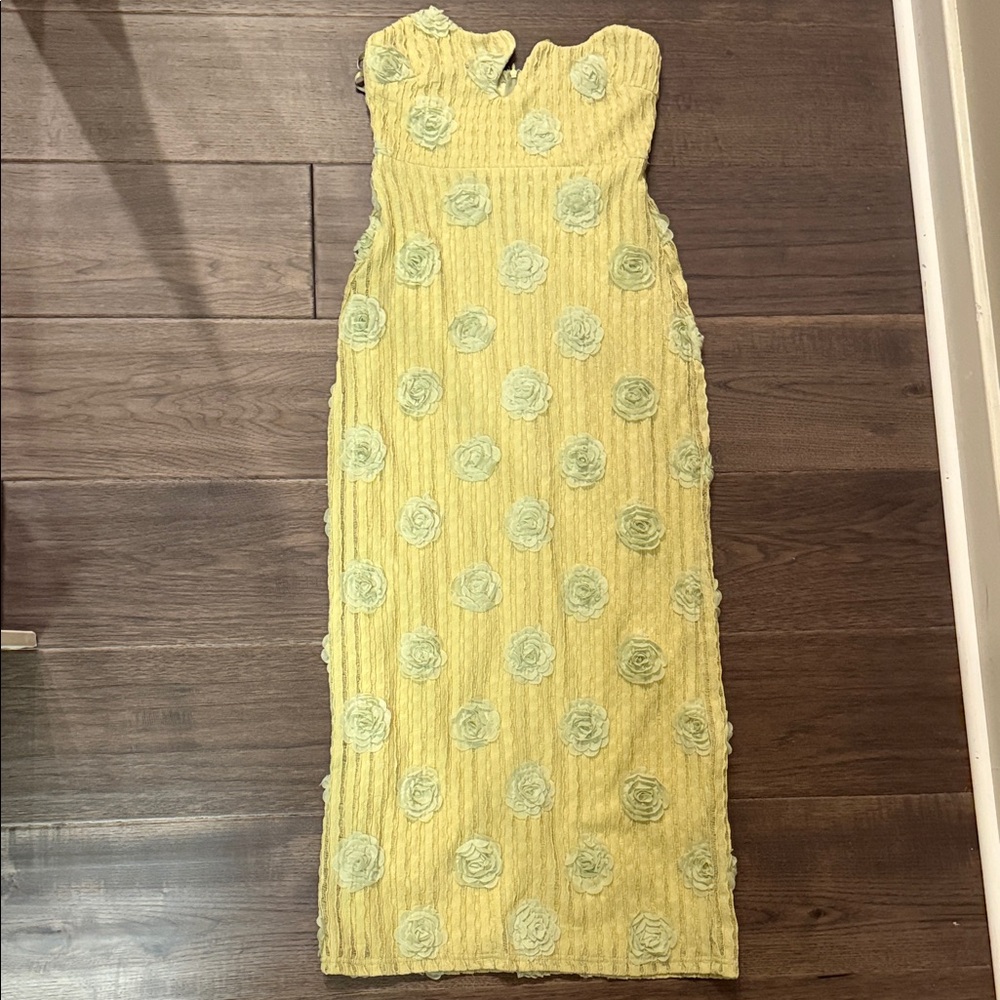 Selfie Leslie Strapless Yellow Floral Dress
